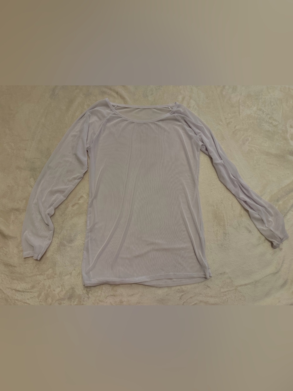White Long Sleeve Sheer Women's Top